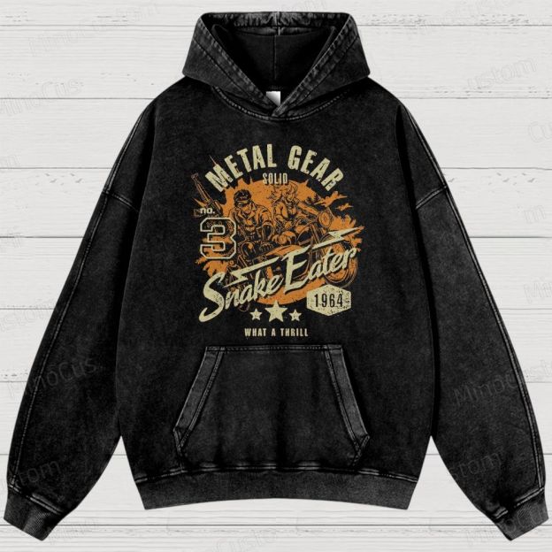 Metal Gear Solid 3: Snake Eater Retro Game Graphic Washed Vintage Hoodie