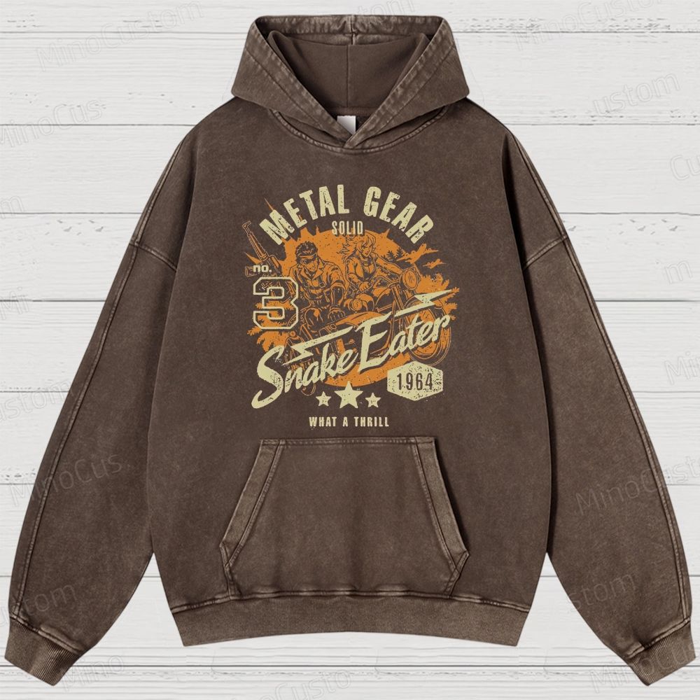 Metal Gear Solid 3: Snake Eater Retro Game Graphic Washed Vintage Hoodie