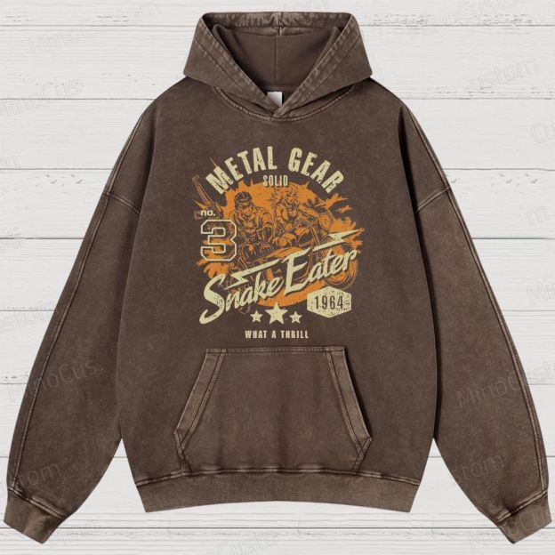 Metal Gear Solid 3: Snake Eater Retro Game Graphic Washed Vintage Hoodie