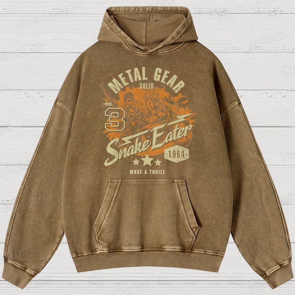 Metal Gear Solid 3: Snake Eater Retro Game Graphic Washed Vintage Hoodie