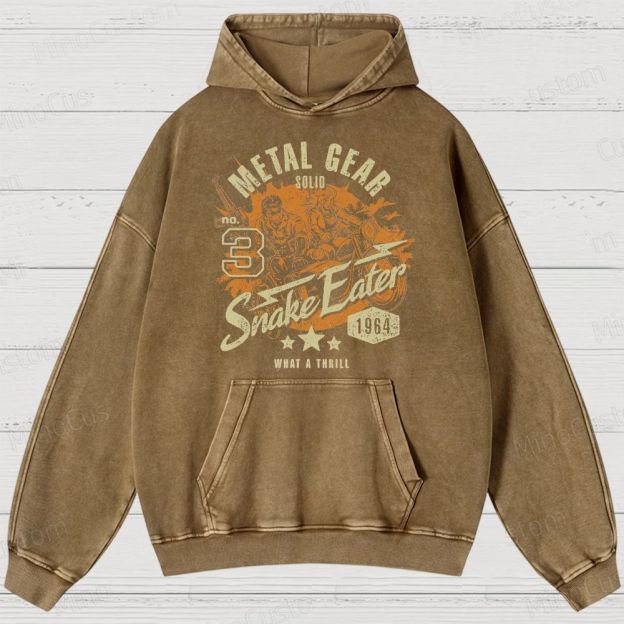 Metal Gear Solid 3: Snake Eater Retro Game Graphic Washed Vintage Hoodie