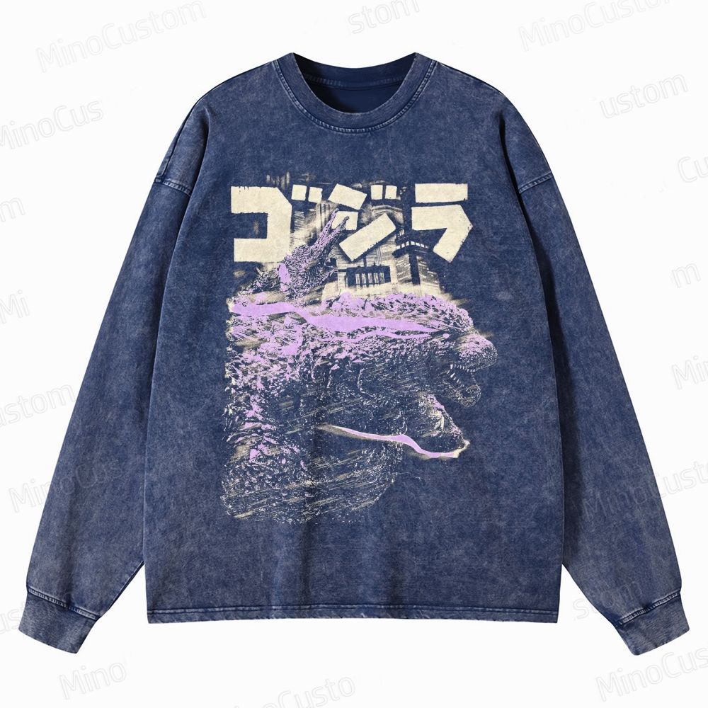 Kaiju Oversized Crewneck Washed Sweatshirt 