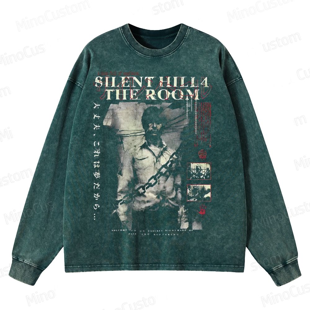Silent Hill 4 Shirt: Creepy Horror Game Crewneck Washed Sweatshirt