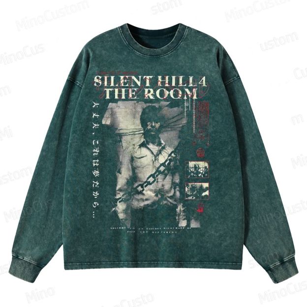 Silent Hill 4 Shirt: Creepy Horror Game Crewneck Washed Sweatshirt