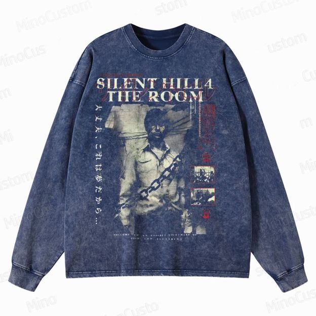 Silent Hill 4 Shirt: Creepy Horror Game Crewneck Washed Sweatshirt