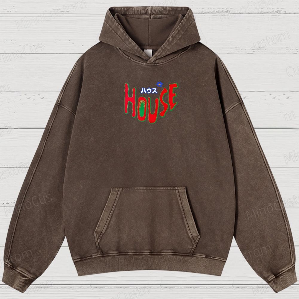 Hausu 1977 Horror Cult Graphic Washed Hoodies 