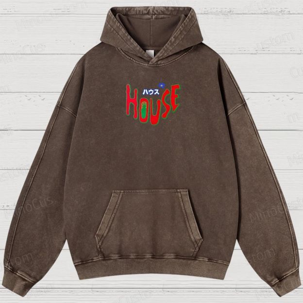 Hausu 1977 Horror Cult Graphic Washed Hoodies 