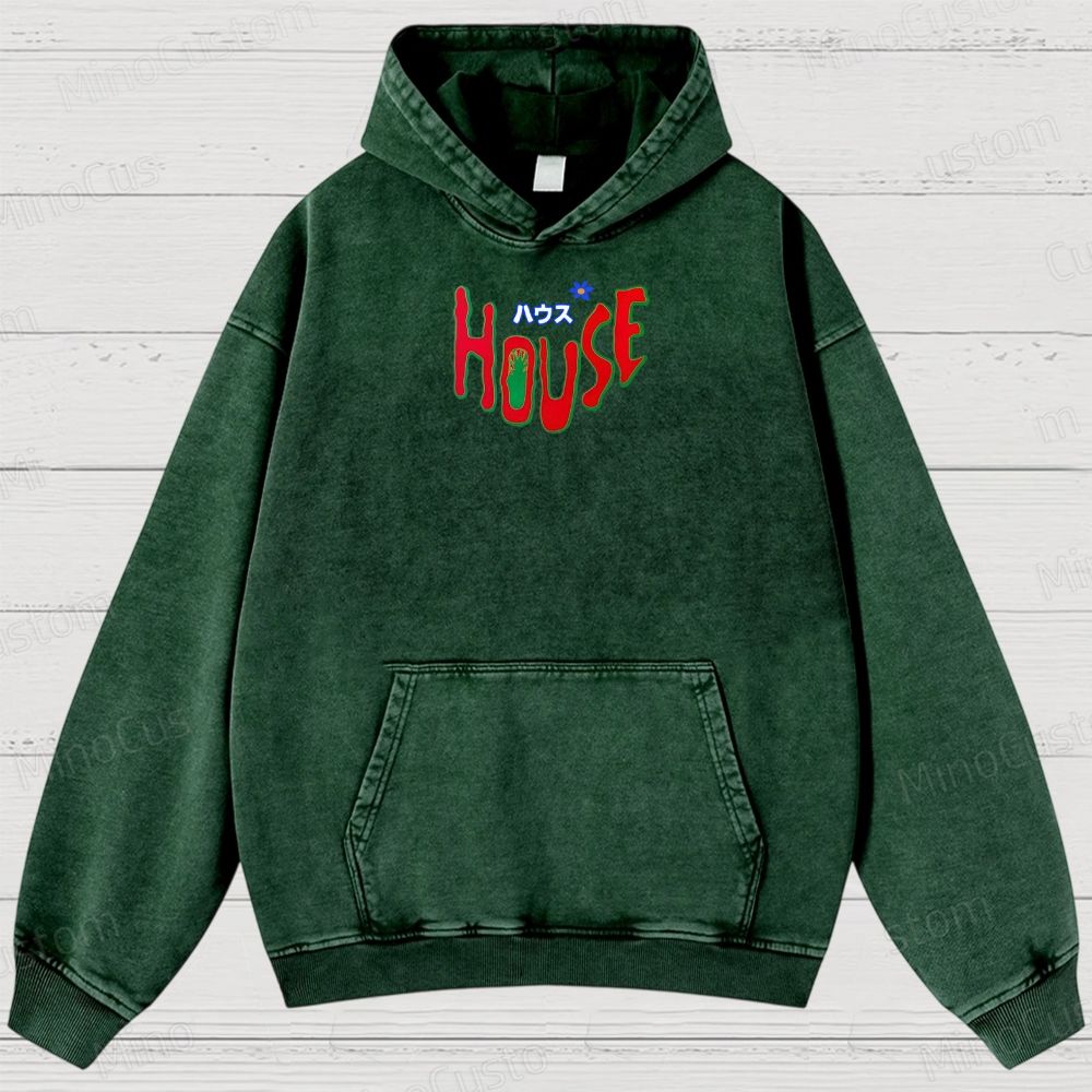Hausu 1977 Horror Cult Graphic Washed Hoodies 