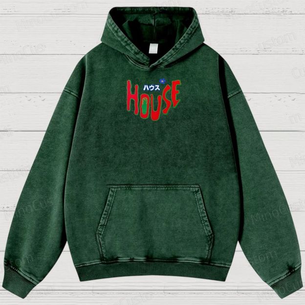 Hausu 1977 Horror Cult Graphic Washed Hoodies 