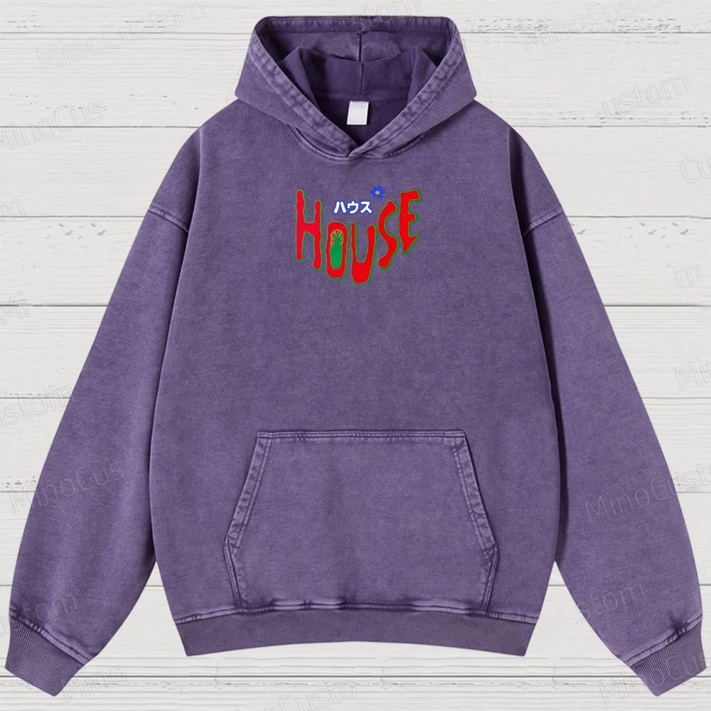 Hausu 1977 Horror Cult Graphic Washed Hoodies 