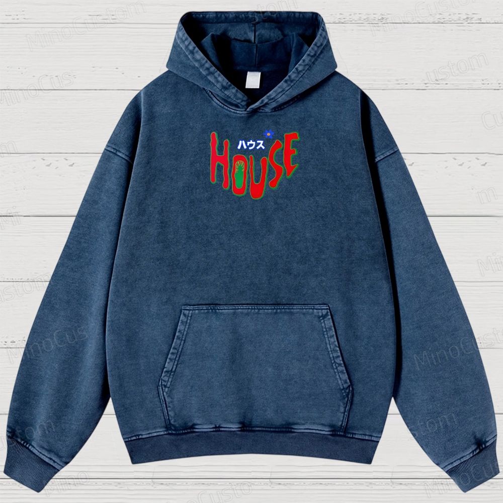 Hausu 1977 Horror Cult Graphic Washed Hoodies 