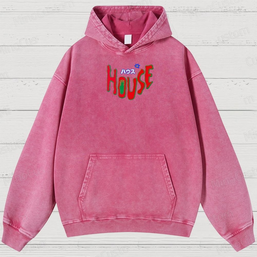 Hausu 1977 Horror Cult Graphic Washed Hoodies 