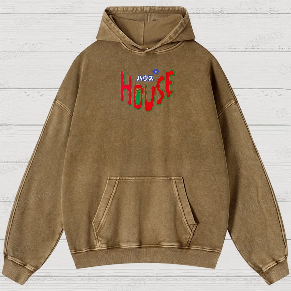 Hausu 1977 Horror Cult Graphic Washed Hoodies 