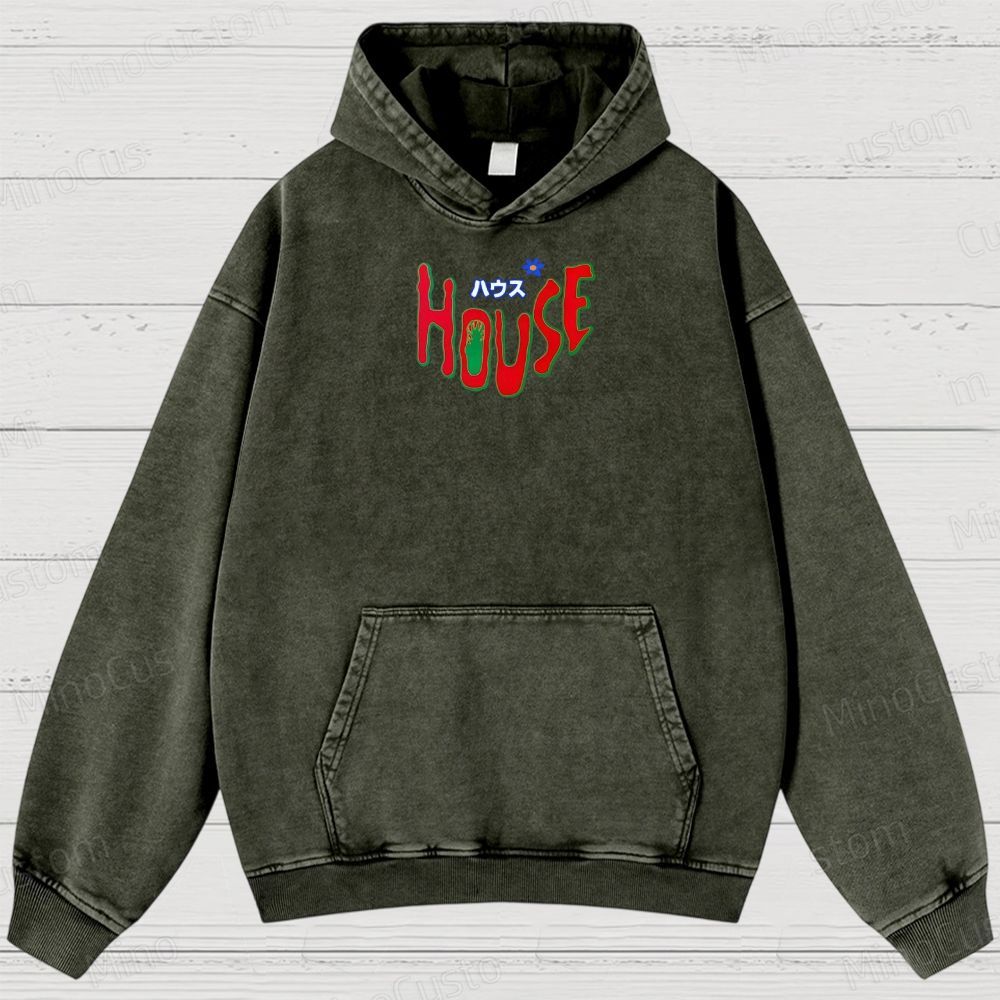 Hausu 1977 Horror Cult Graphic Washed Hoodies 