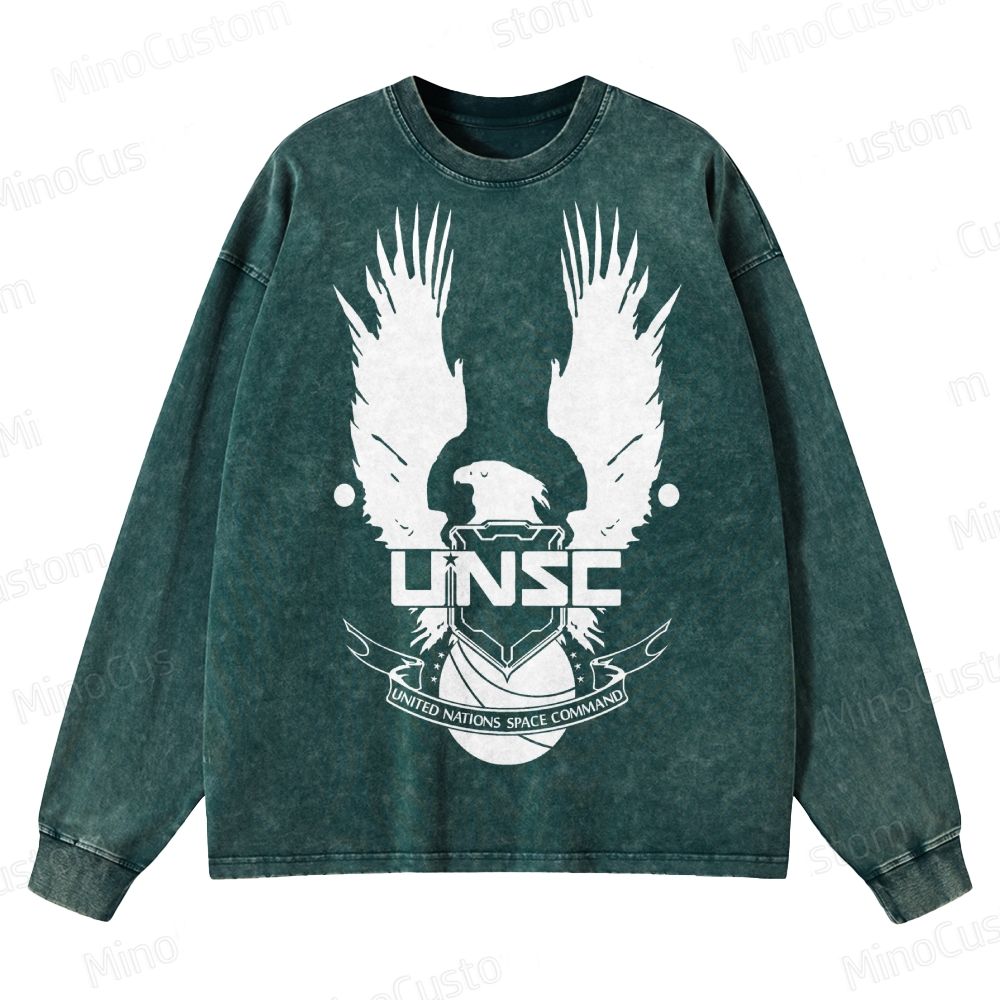 Vintage Halo Geek  Crewneck Washed Sweatshirt 