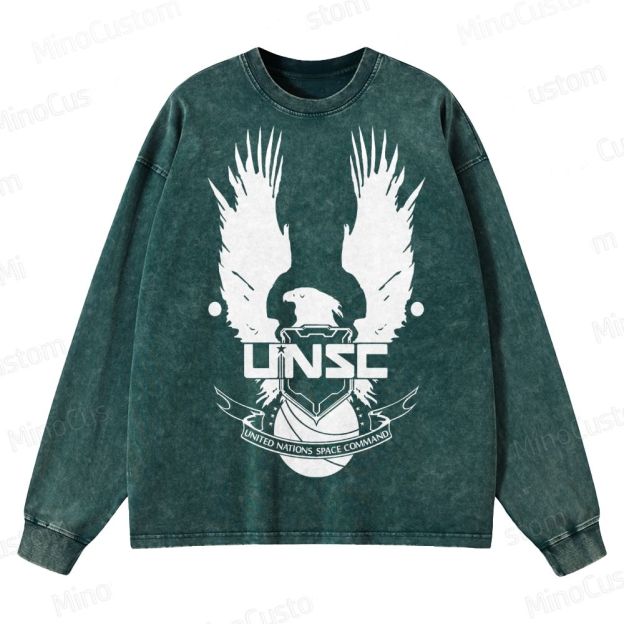 Vintage Halo Geek  Crewneck Washed Sweatshirt 