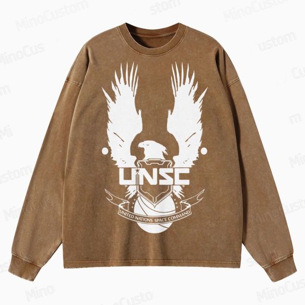 Vintage Halo Geek  Crewneck Washed Sweatshirt 