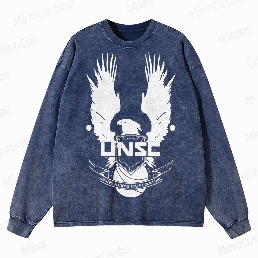 Vintage Halo Geek  Crewneck Washed Sweatshirt 