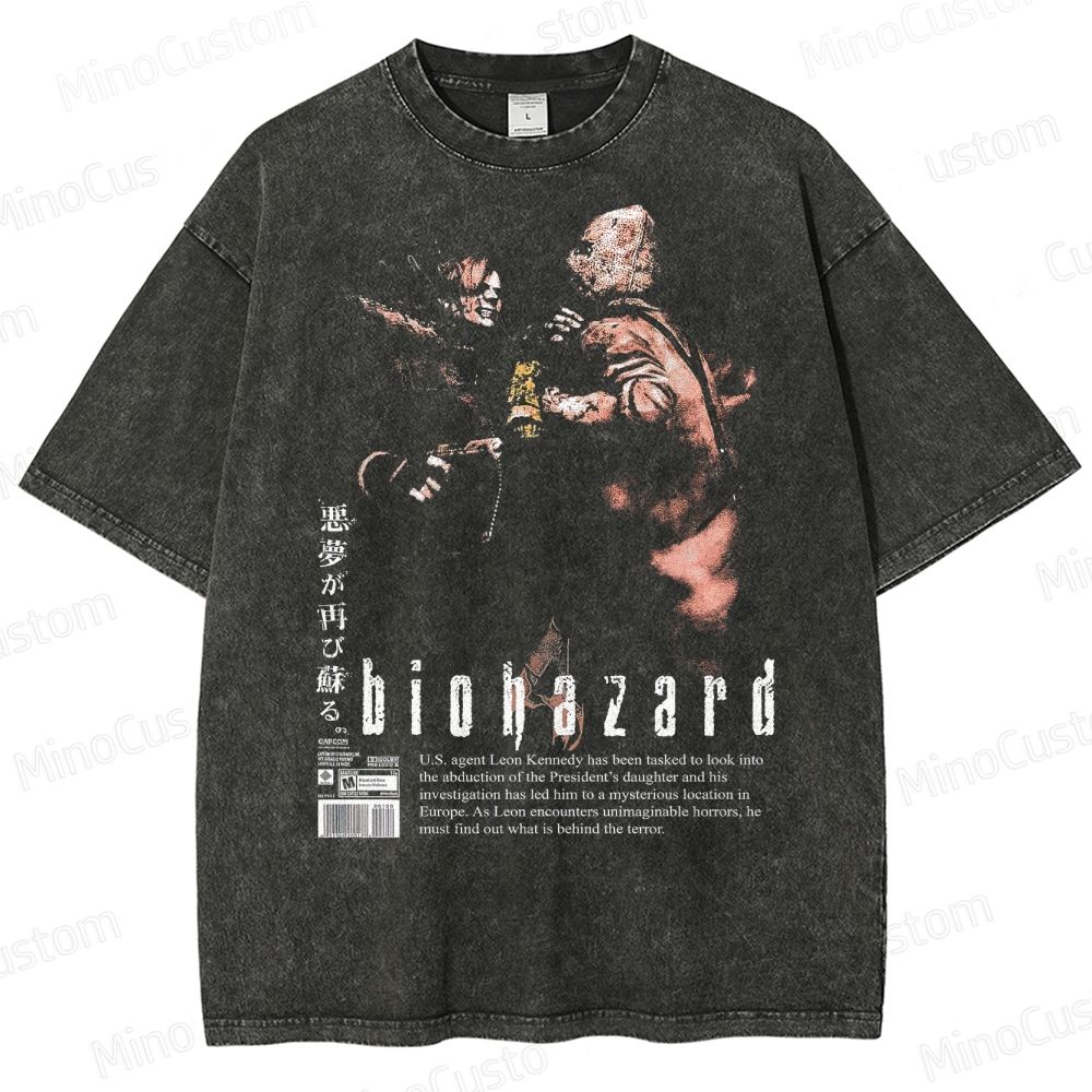 Vintage Biohazard Graphic Washed T-Shirt 