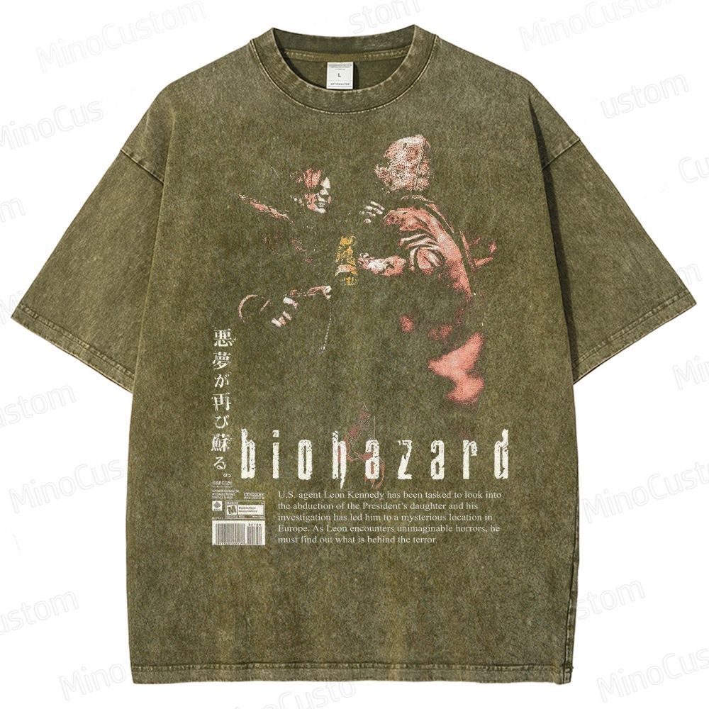 Vintage Biohazard Graphic Washed T-Shirt