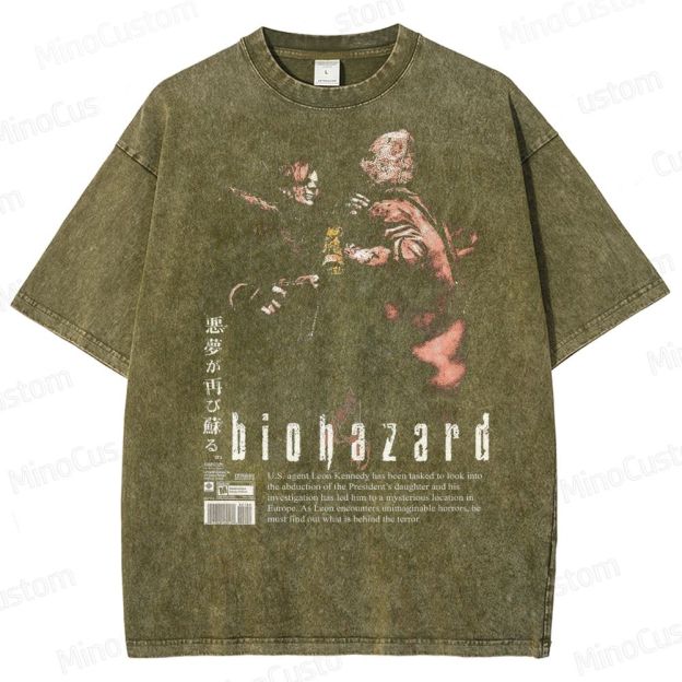 Vintage Biohazard Graphic Washed T-Shirt 