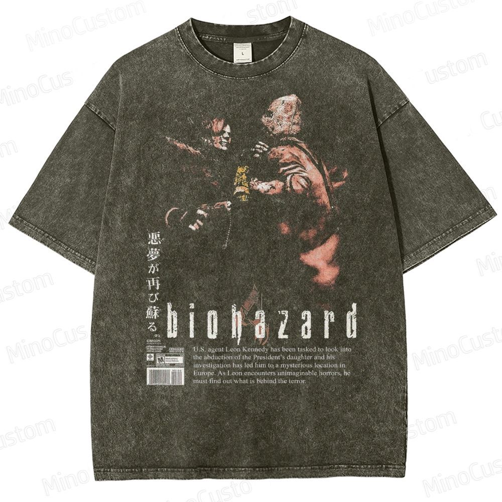 Vintage Biohazard Graphic Washed T-Shirt 