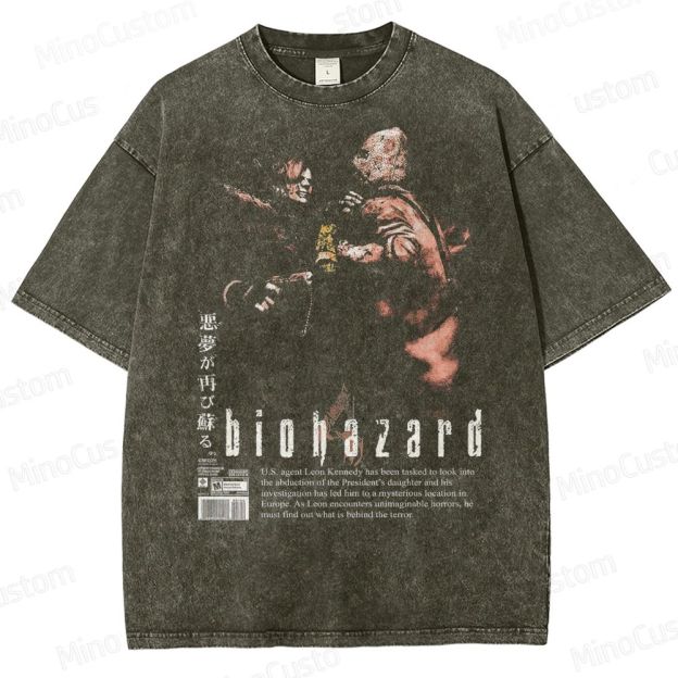 Vintage Biohazard Graphic Washed T-Shirt 