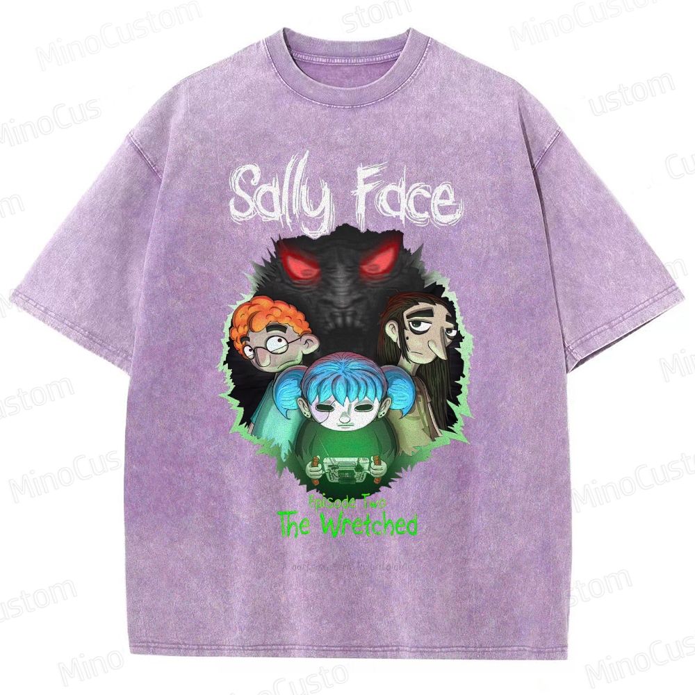 Sally Face: Episode Two - The Wretched Retro Indie Game Graphic Washed Vintage T - Shirt