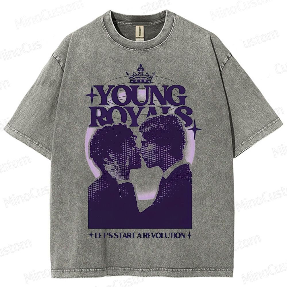 Young Royals Retro Romantic Drama Graphic Washed Vintage T - Shirt
