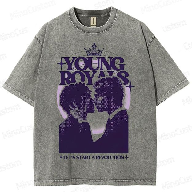 Young Royals Retro Romantic Drama Graphic Washed Vintage T - Shirt
