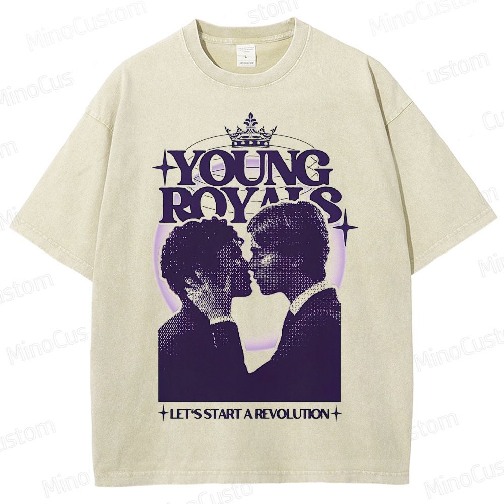 Young Royals Retro Romantic Drama Graphic Washed Vintage T - Shirt