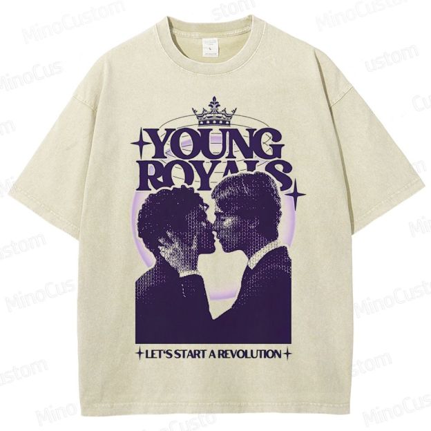 Young Royals Retro Romantic Drama Graphic Washed Vintage T - Shirt