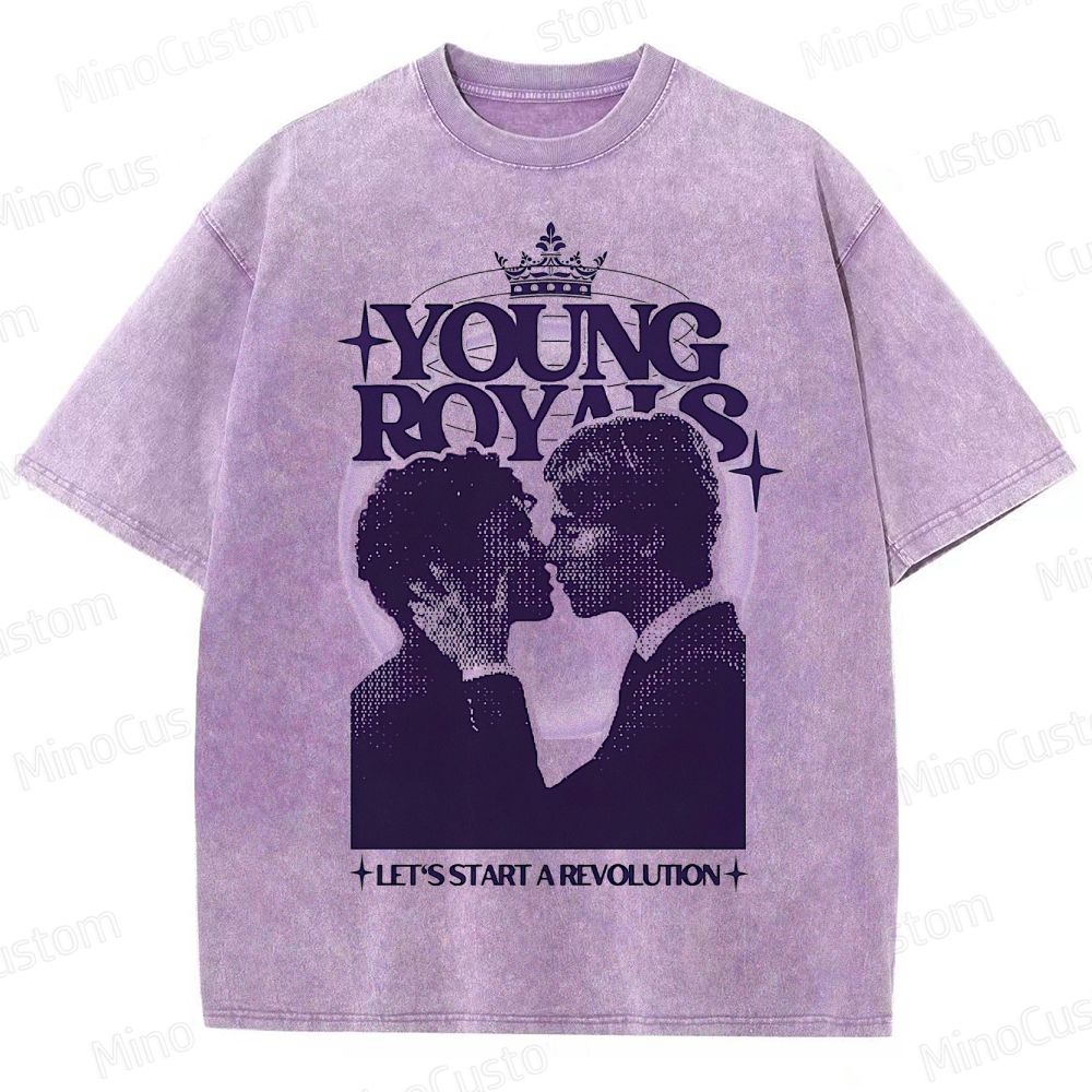 Young Royals Retro Romantic Drama Graphic Washed Vintage T - Shirt