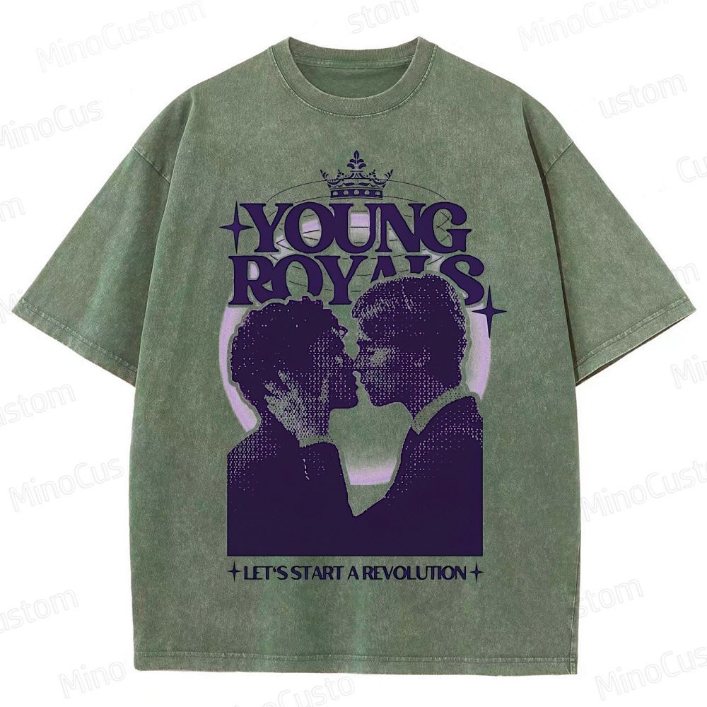 Young Royals Retro Romantic Drama Graphic Washed Vintage T - Shirt