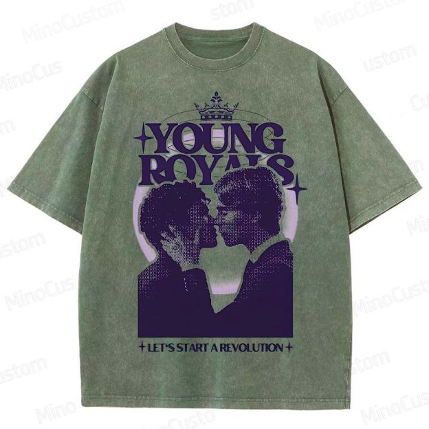 Young Royals Retro Romantic Drama Graphic Washed Vintage T - Shirt