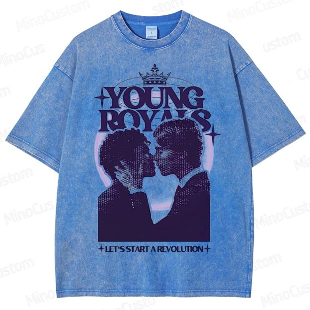 Young Royals Retro Romantic Drama Graphic Washed Vintage T - Shirt