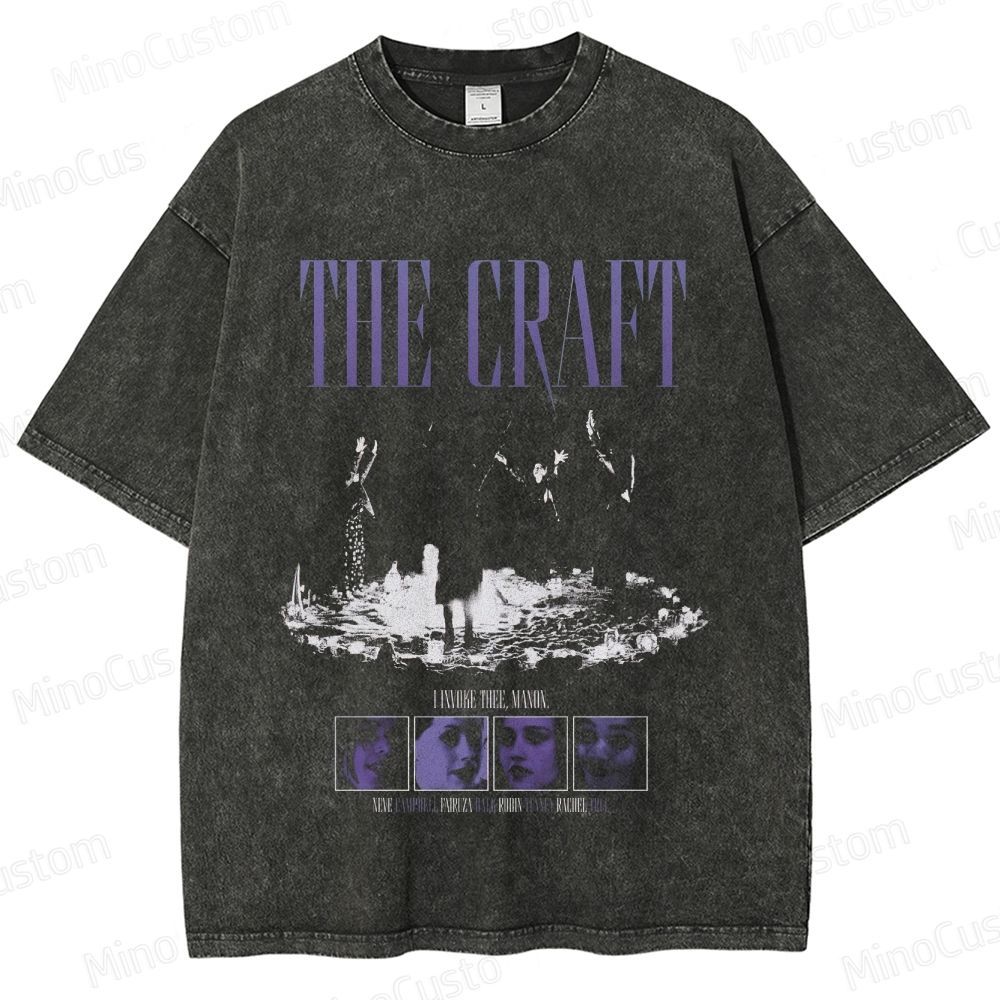 The Craft Retro Occult Horror Graphic Washed Vintage T - Shirt