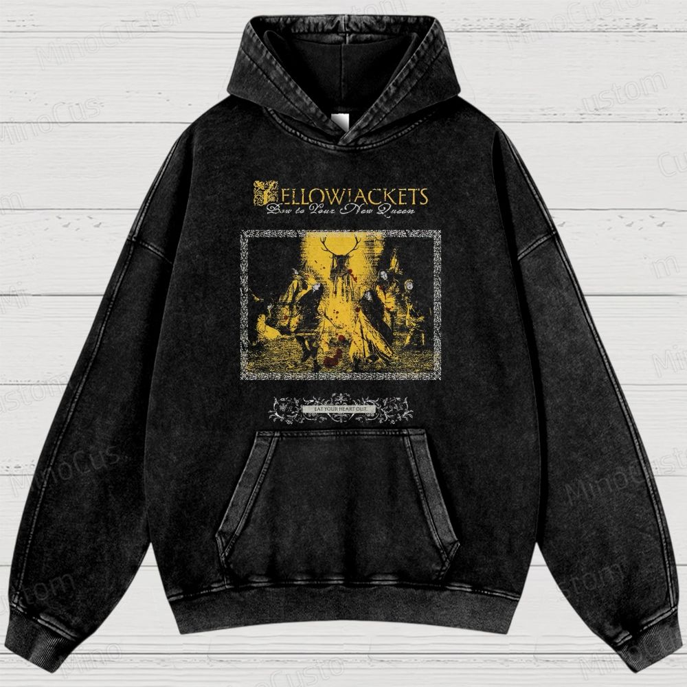 Yellowjackets Retro Survival Horror Graphic Washed Vintage Hoodie