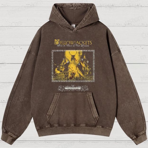 Yellowjackets Retro Survival Horror Graphic Washed Vintage Hoodie