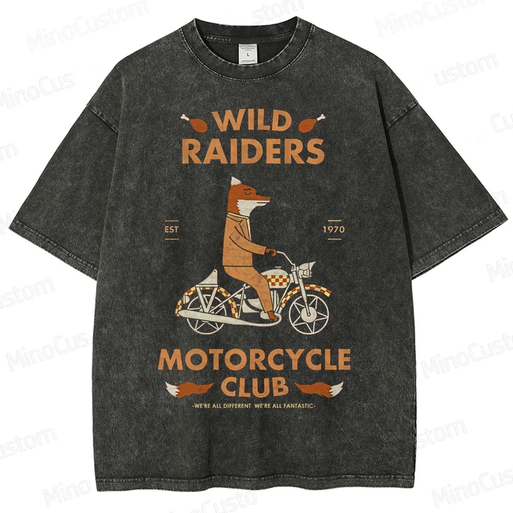 Vintage Fox Motorcycle Club Washed T-Shirt 