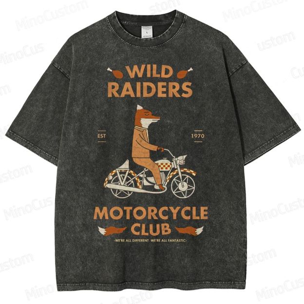 Vintage Fox Motorcycle Club Washed T-Shirt 