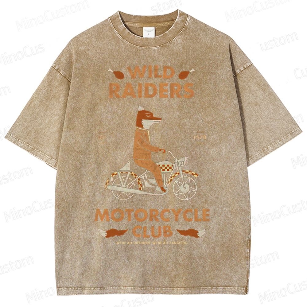 Vintage Fox Motorcycle Club Washed T-Shirt 