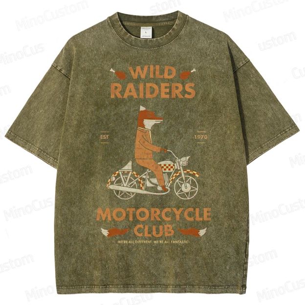 Vintage Fox Motorcycle Club Washed T-Shirt 