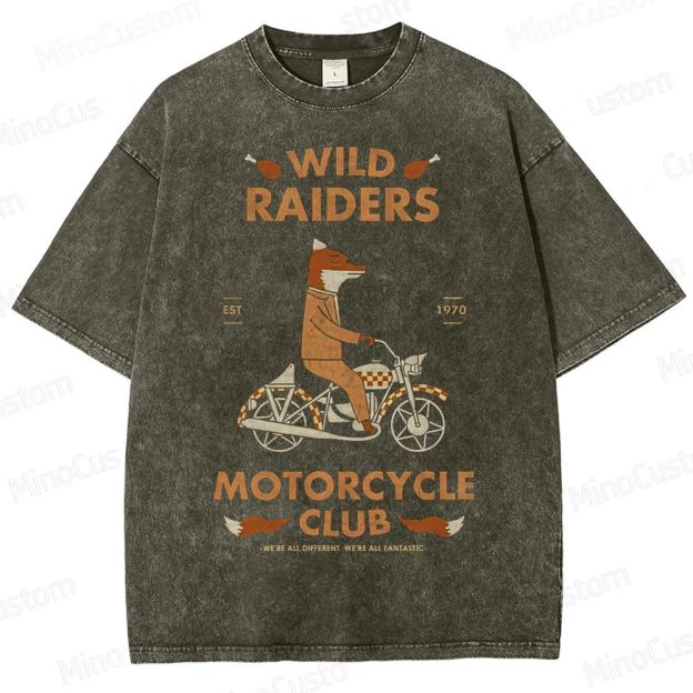 Vintage Fox Motorcycle Club Washed T-Shirt 