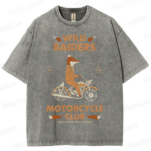 Vintage Fox Motorcycle Club Washed T-Shirt 