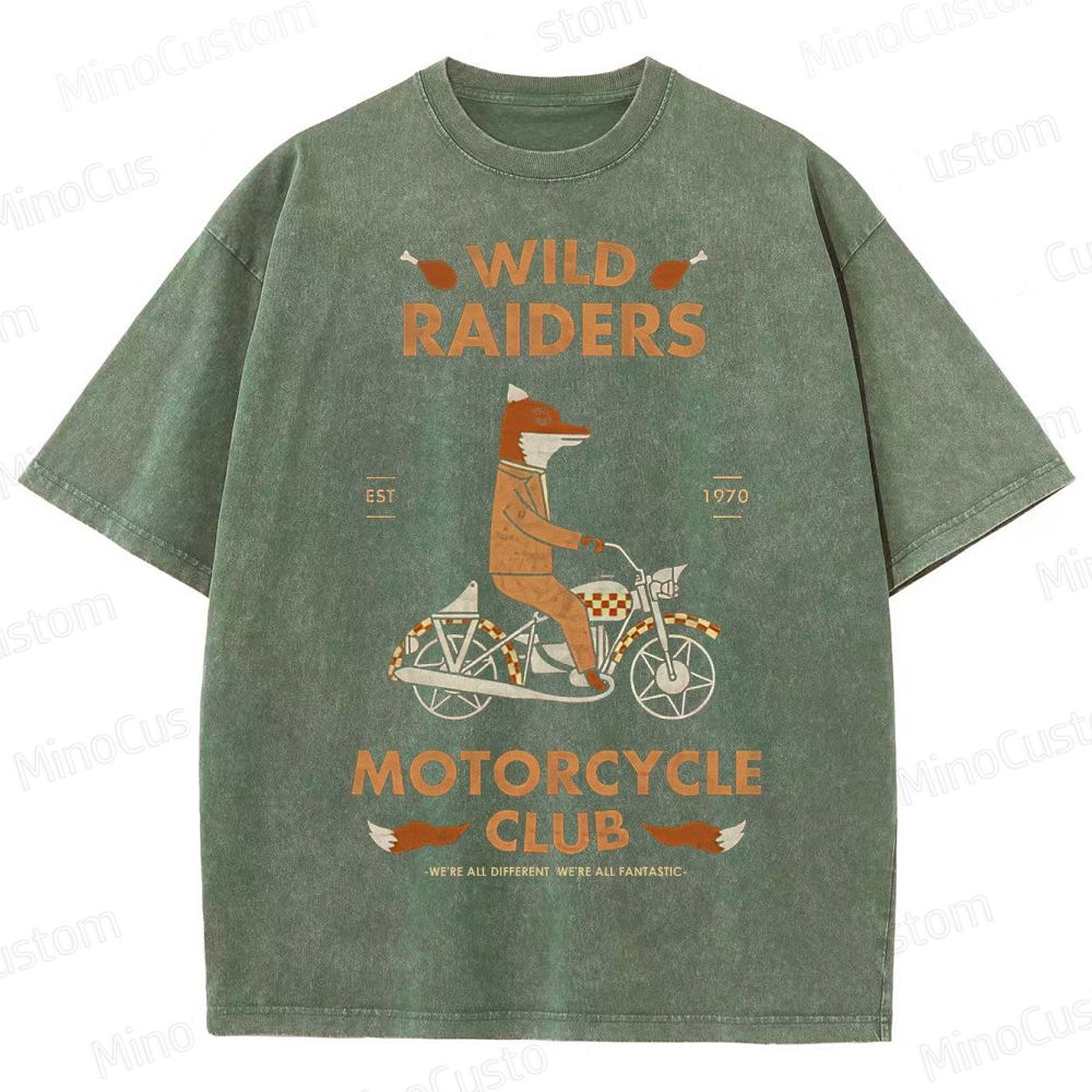Vintage Fox Motorcycle Club Washed T-Shirt 