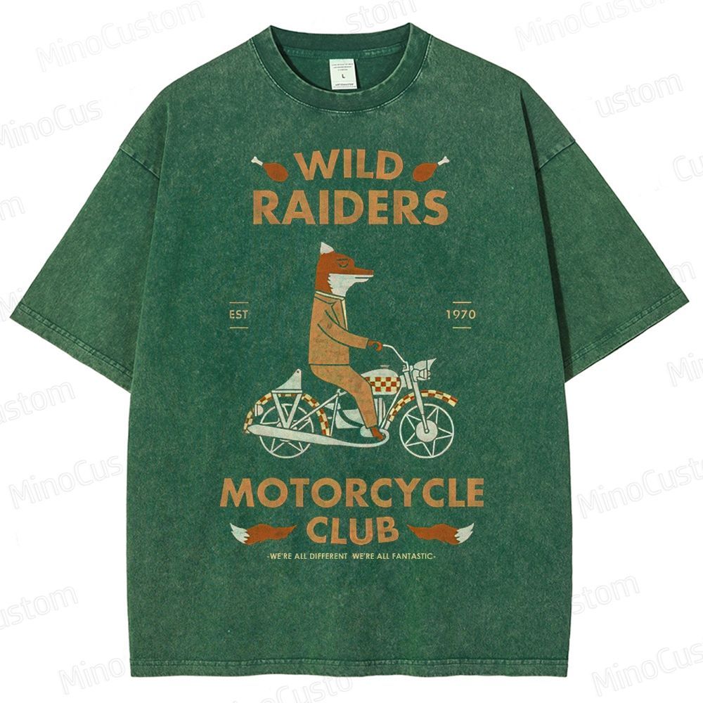 Vintage Fox Motorcycle Club Washed T-Shirt 