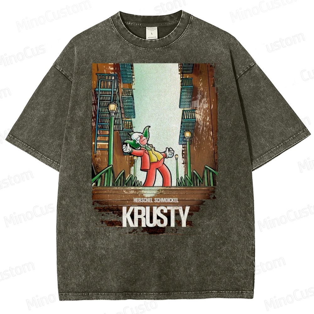 Krusty the Clown Urban Washed T-Shirt 