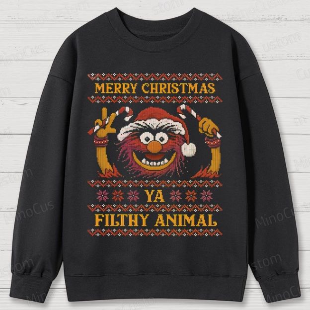 Muppets Animal Christmas Cotton Sweatshirts