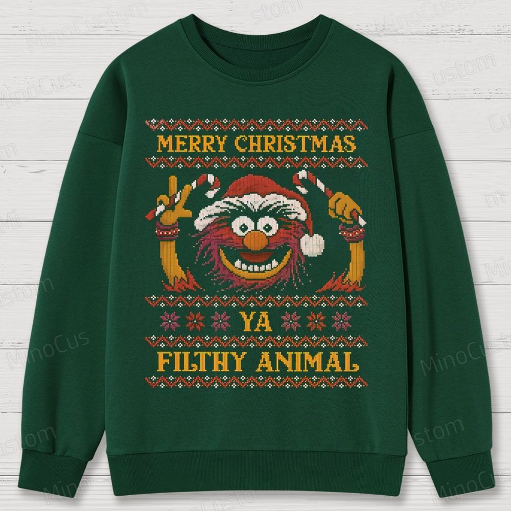Muppets Animal Christmas Cotton Sweatshirts